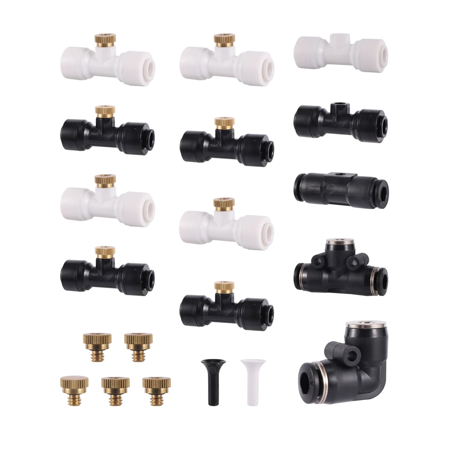 0.2/0.3/0.4/0.5mm latão pulverizador bico atomização bocal kit para sistema de refrigeração 1/4 "tubo de baixa pressão jardim quintal atomização bocal