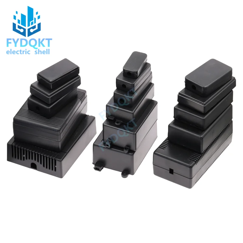 Caixa de projeto de plástico abs à prova dwaterproof água preto diy habitação instrumento caso armazenamento caixas gabinete eletrônico casa suprimentos