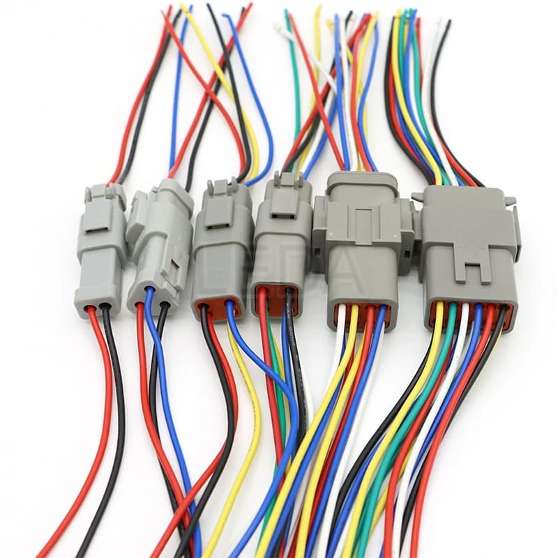 1 peça conector automotivo dt à prova d'água com fiação de 15cm DT06-2S/DT04-2P 3p 4p 6p 8p 12p tomada macho fêmea para automóvel