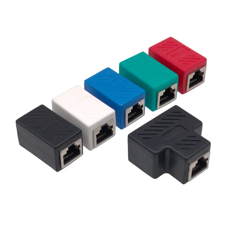 Extensor de rede de conector rj45, adaptador ethernet fêmea para fêmea, acoplador divisor de interface gigabit para conexão de internet