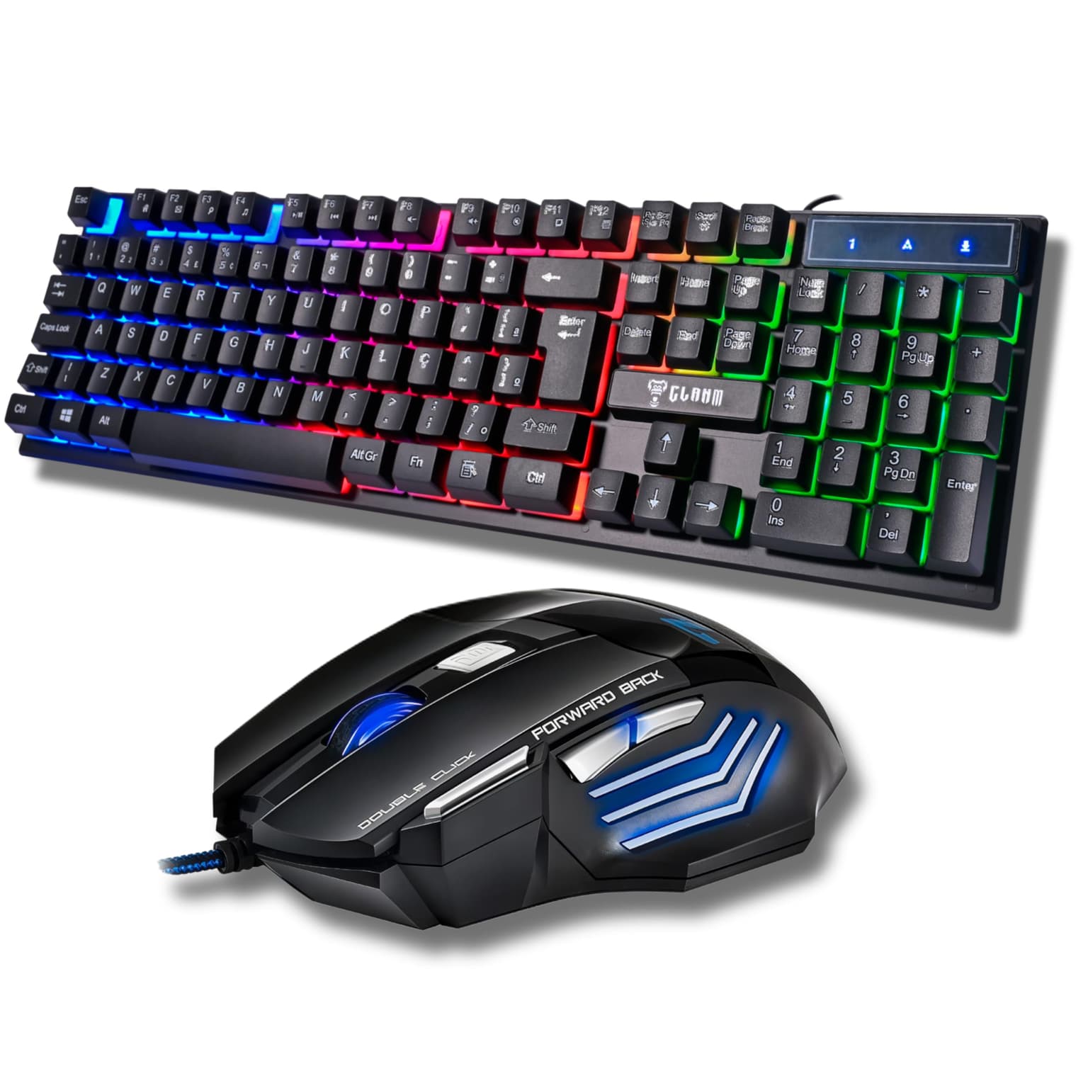 Combo Kit Teclado e Mouse Gamer 6000 DPI MTS iluminado com LED Rainbow, Multimídia, Teclado 104 Teclas, ABNT-2, USB Plug & Play – PC, Notebook e Setup | Amazon.com.br